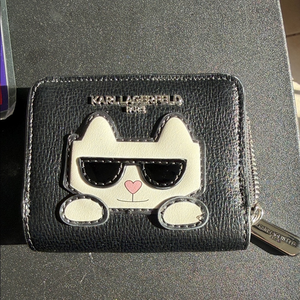 Karl Lagerfeld Black and White Cat Wallet